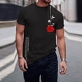 thumbnail image 2 of LUOGENLI T-shirts pour Homme pour Hommes T-shirts Graphiques Vintage T-shirts à Imprimé Floral et Lettrage Col Rond Manches Courtes T-shirts Décontractés d'Été T-Shirt T-shirts pour Hommes Grande Taille et Taille Forte Pâques Noir m, 2 of 3