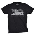 thumbnail image 1 of T-shirt Graphique Vintage pour Hommes « Think Outside No Box Necessary » Randonnée Camping (Noir) - P, 1 of 3