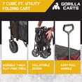 thumbnail image 2 of Gorilla Carts Chariot Pliable et Rabattable, Plateau de 7 Pi3, Capacité de Charge de 150 lb, Rouge, 2 of 12