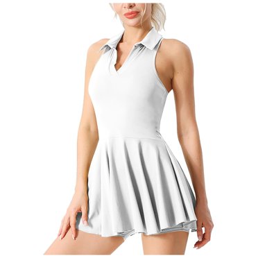 TJAZFJPA Square Neck Dress Women Women Fashion Solid Tennis Dress Set with Chest Pad V Neck Tennis Wear Sports Dress Lace Dress Sun Dress