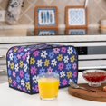 thumbnail image 5 of Toaster Cover 4 Slice Vintage Groovy Flowers Dustproof Bread Maker Cover Fingerprint Bakeware Protection Wide Slot Toaster Bag Reusable Kitchen Small Appliance Cover TC278, 5 of 5