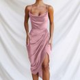 thumbnail image 1 of UPPADA Robe à Col Ras du Cou pour Femmes, Couleur Unie, Robes d'Invitée de Mariage, Ceinture, Cocktail, Fête, Tenue de Travail, Coupe Ajustée, Robe Crayon, Robes Midi Décontractées, Soldes de Liquidation, Offres du Jour, 1 of 8