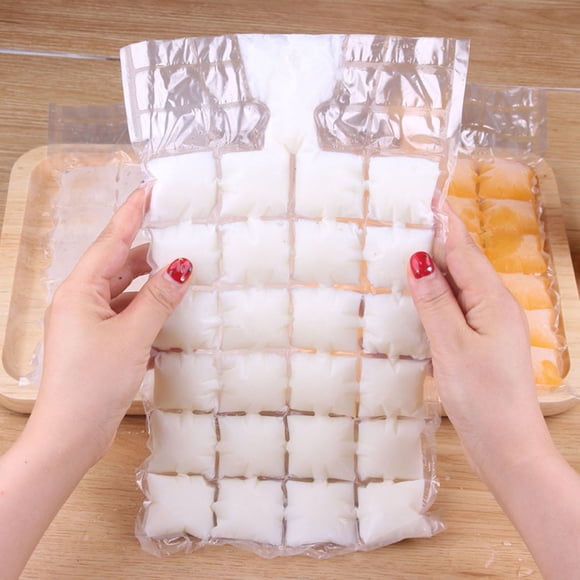 Kieccall Disposable Ice Cube Bags 20 Pack Freezer Ice Bags For Home Kitchen Bar Ice Making Drink Chilling