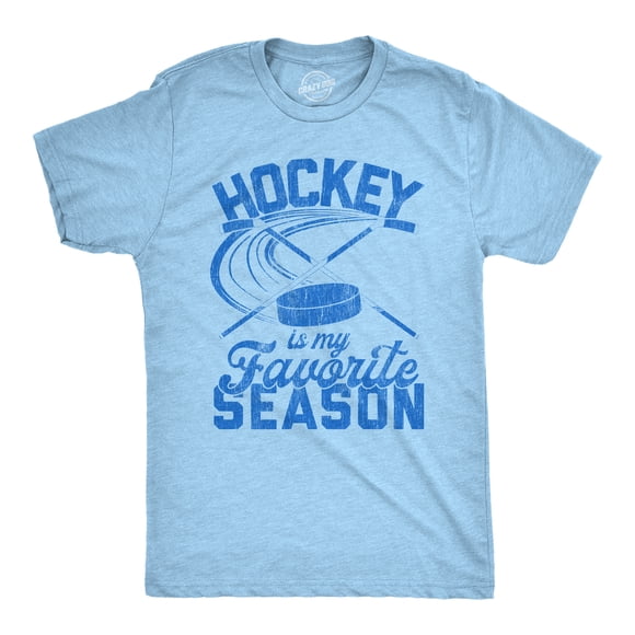Mens Hockey Is My Favorite Season T Shirt Funny Winter Canada Sports Novelty Tee (Heather Light Blue) - M