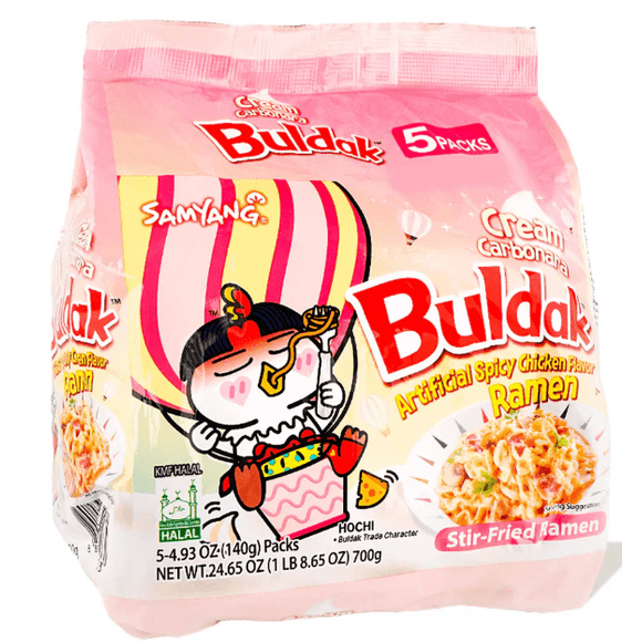 Samyang – Nouilles Buldak au Poulet Épicé (Crème Carbo)