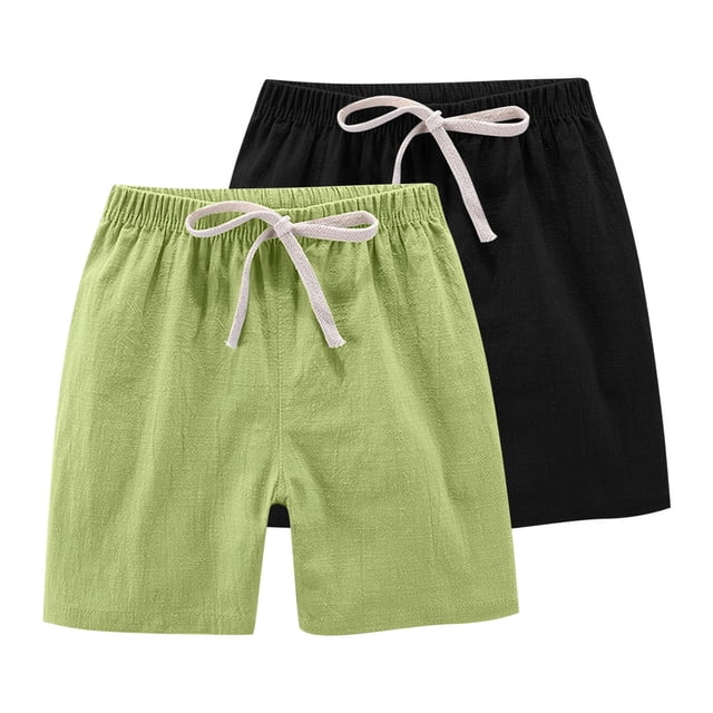 RXIRUCGD 2025 Summer Clothes for Kids 2PC Children's Summer Solid Casual Sports Shorts With Drawstring For Kids