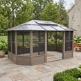 thumbnail image 3 of Gazebo Penguin Florence Solarium 12 Ft X 18 Ft Polycarbonate Roof - Sand, 3 of 19