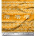 thumbnail image 1 of Soimoi Poly Georgette Fabric Aztec & Tribal Elephant Animal Printed Craft Fabric by the Yard 42 Inch Wide, 1 of 3