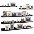 thumbnail image 1 of Wall Mounted Floating Shelves Set of Rustic Wood Wall Shelves for Bathroom Bedroom Kitchen Living Room Storage and Decoration Picture Ledge, 1 of 6