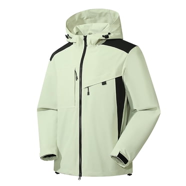 PEZHADA Économies d'Automne Manteau Imperméable pour Femme, Coupe-Vent Manteau de Voyage, Manteau pour Femme Manteau Chaud Imperméables Coupe-Vent Manteau de Pluie à Capuche Coupe-Vent Extérieur Imperméable à Capuche Beige