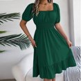 thumbnail image 3 of HomeGardon Liquidation de Robes d'Été! Robes pour Femmes 2025, Robe d'Été Décontractée pour Femme à Manches Courtes, Taille Cintrée, Couleur Unie, P-TG, 3 of 7