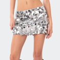 thumbnail image 1 of GZWYHT Jupes pour Femmes, Mini-Jupe pour Femmes à Paillettes, Mode, Taille Haute, Coupe Ajustée, Effet Rehausseur, Jupe Courte Décontractée, Jupe à Paillettes, Jupes d'Été, Robe Argentée, Jupes Taille Haute G, 1 of 4