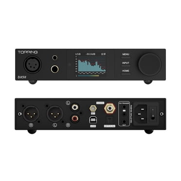Topping DX5II Amplificateur pour Écouteurs à 2 Canaux, DAC Entièrement Équilibré, Noir