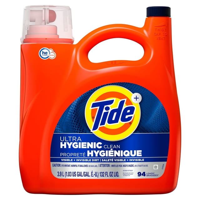 Tide Ultra Hygienic Clean Liquid Laundry Detergent, Original Scent, Removes visible and invisible dirt, Laundry Detergent Liquid, 3.9 Litres, 94 Wash Loads