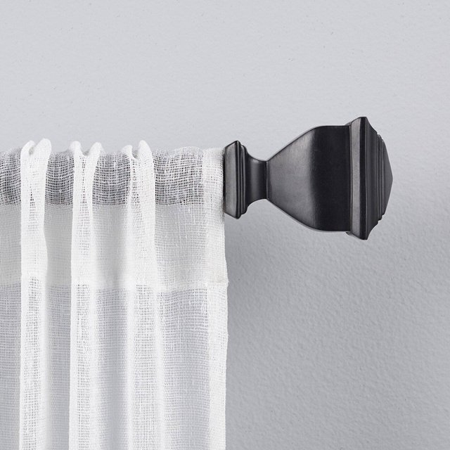 Exclusive Home Curtains Napoleon 1" Curtain Rod and Finial Set, 36"-72", Matte Black