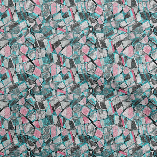 oneOone Cotton Cambric Turquoise Green Fabric Abstract Geometric With Texture Craft Projects Decor Fabric Printed By The Yard 56 Inch Wide