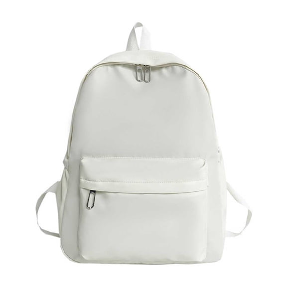 GPOECD Solid Color Unisex Backpack High Appearance Girls Travel Large Capacity Student Schoolbag for Men and Women Backpack for Travel White,One Size