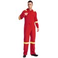 thumbnail image 3 of Sxiwei Combinaison de Sécurité Haute Visibilité pour Homme, Col Rabattu, Manches Longues, une Pièce, Tenue de Travail, Rouge, TTG, 3 of 7