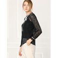 thumbnail image 4 of INSPIRE CHIC Women's Ruffled Collar Long Sleeve See Through Lace Button Down Shirt, 4 of 6