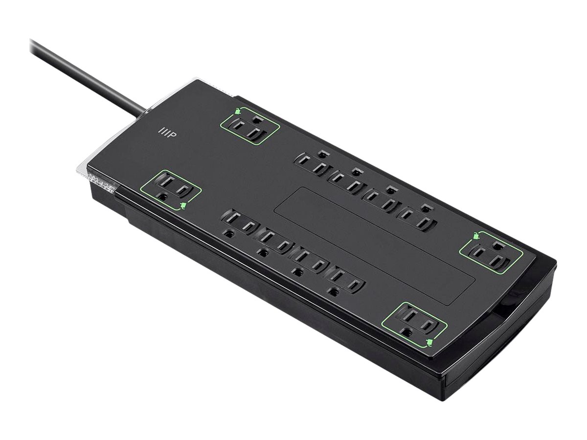 12 Outlet Slim Surge Protector 10ft Cord, 4230 Joules - Monoprice®