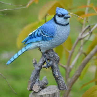 Garden Decor Animal Statue Blue Jay On Branch