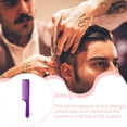thumbnail image 4 of Peigne à Dents Rapides Bricolage Coiffage avec Brosse Ronde Peigne Courbé Réutilisable Accessoires de Barbiers Outil de Coiffure Manche Rond Hommes Femmes Massage Violet, 4 of 7