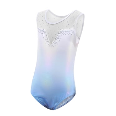 Girls Gymnastics Leotards Ballet Dancing Dress Sleeveless Shiny Rhinestones Sparkling Bodysuit Clothes Activewear Costume Sportwear Dancewear 6