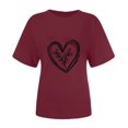 thumbnail image 4 of Diufon Hauts de la Saint-Valentin pour Femmes, Tunique Décontractée à Manches Courtes, Chandail à Col Rond, Blouse Tendance Mignonne à Imprimé Graphique, 4 of 6