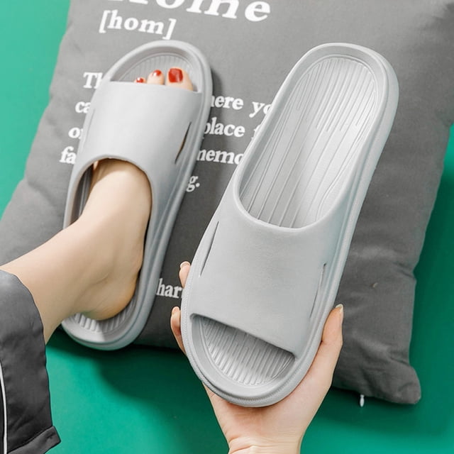 Kcodviy Men and Women Slippers Fuzzy Slippers Men Bathroom Home Slippers Summer Heated Slippers for Men Beach Solid Color Flat Bed Slippers for Men Bottom Home Sandals