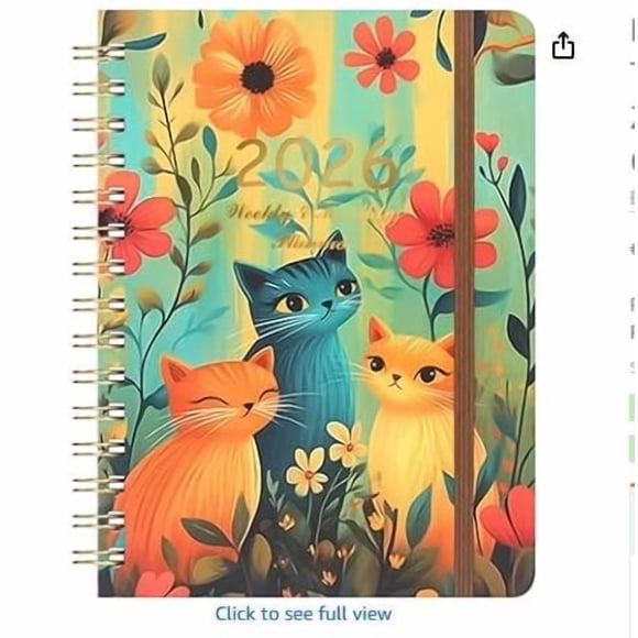 Todaioua 2026 Academic Planner, Jan. 2026 – Dec. 2026 Happy Planner, Weekly and Monthly Calendar Planning Book, Hardcover Daily Agenda Book With Tabs, Class Organizer for Teacher