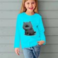 thumbnail image 5 of RXIRUCGD Chemises à Manches Longues pour Filles, Col Rond Mignon, Blouses Décontractées Élégantes (Bleu Clair, Taille:9 Ans), 5 of 5