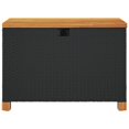thumbnail image 2 of vidaXL Garden Storage Box Black 80x40x48 cm Poly Rattan Acacia Wood, 2 of 5
