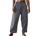thumbnail image 1 of WRKEKC Casual Pants for Men Casual Pocket Drawstring Solid Color Elastic Waist Side Drawstring Cropped Pants for Daily Casual Outings Lounge Comfortable Wear, 1 of 5