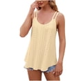 thumbnail image 1 of Yuyuzo Débardeurs pour Femmes Col Rond Sans Manches Camisole Ajourée Hauts d'Été Décontractés Fluides, 1 of 5