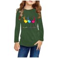 thumbnail image 2 of Huvoen T-Shirts à Manches Longues pour Tout-Petits Blouses et Chemises à Manches Longues à Col Rond Chemises à Manches Longues pour Filles Chemises à Imprimés Mignons Chandails Ras du Cou Hauts Blouses Habillées Décontractées Vêtements Vert 11 Ans, 2 of 5
