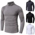 thumbnail image 3 of CEHVOM Chandail de Base à Col Montant Automne/hiver pour Homme, Grande Taille, Couleur Unie, Manches Longues, 3 of 5