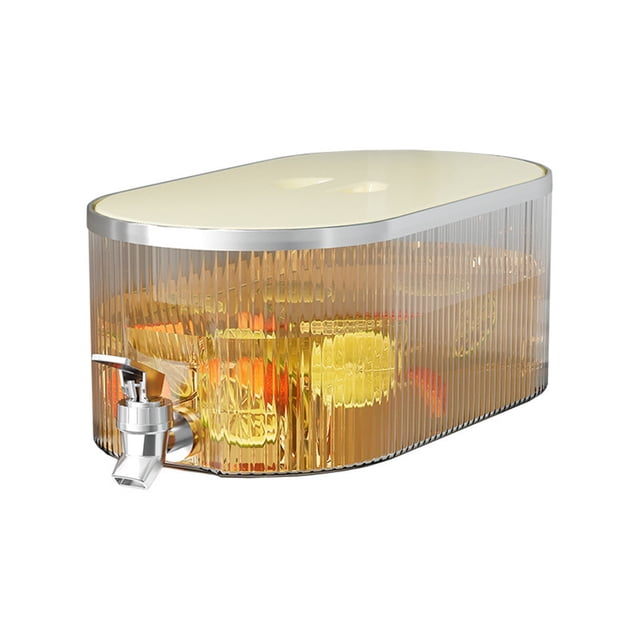 YIHNDIS Drink Dispenser, Water Dispenser Countertop, Glass Drink Dispenser, Beverage Dispenser, with Leak-Proof Spigot, Clear Rectangular Jar, Storage for Party, Fridge, for Water, Iced Tea