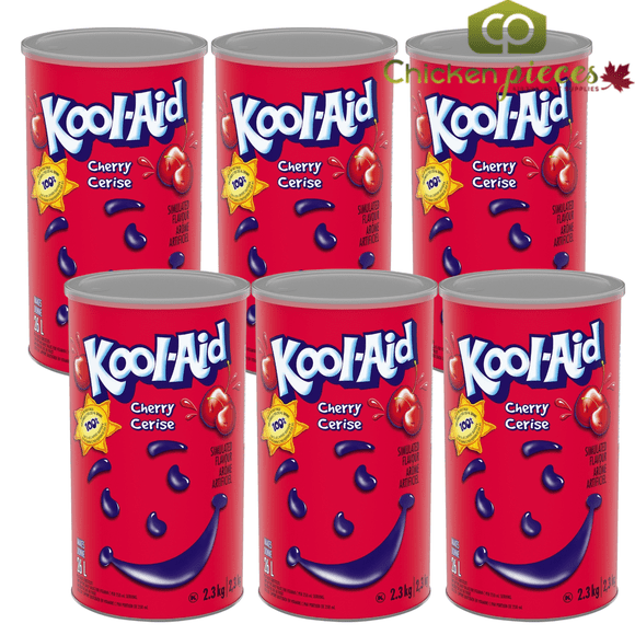 Kool-Aid Cherry Powdered Drink Mix, Sweetened Beverage Base, Bulk 2.3kg (5.07 lbs) Resealable Tubs, 6/Case (Yields 156 Liters Total)