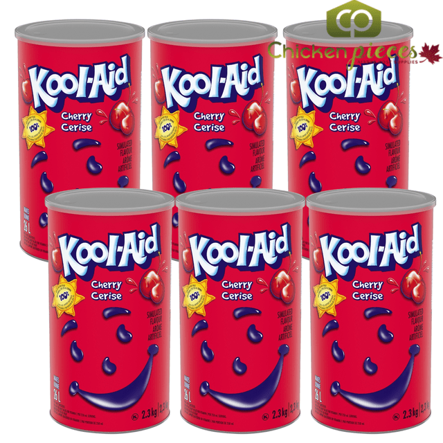 Kool-Aid Mélange pour Boisson en Poudre à la Cerise, Base de Boisson Sucrée, en Vrac 2,3 kg (5,07 Lb) Bacs Refermables, 6/caisse (Donne 156 Litres au Total)