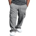thumbnail image 1 of Men‘s Casual Gym Cargo Combat Straight Loose Jogger Sweat Track Pants, 1 of 4