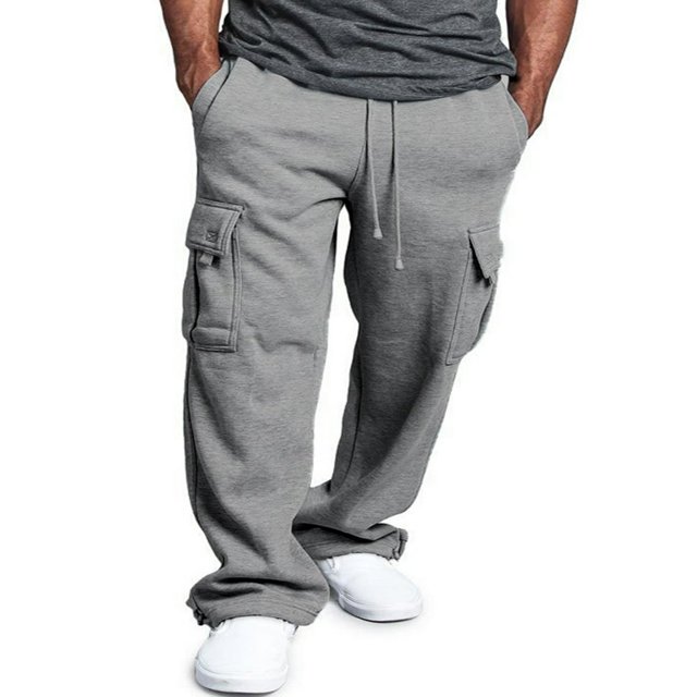 Men‘s Casual Gym Cargo Combat Straight Loose Jogger Sweat Track Pants