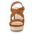 thumbnail image 3 of BLISSFUL STEP Women's Strap Espadrilles Platform Slingback Wedges Sandals, 3 of 7