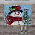 thumbnail image 3 of Snowman Latch Hook Rug s Sewing Carpet Cushion Embroidery DIY Christmas Home Scarf Snowman, 3 of 9