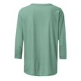 thumbnail image 4 of UPPADA Chandails à Manches 3/4 pour Femmes Mode Tendance Hauts Décontractés Col Rond Chandail Ample Confortable Doux Blouses Grande Taille Coupe Ample T-Shirts Décontractés Vêtements au Coude Hauts à Manches 3/4 pour Femmes Aubaines, 4 of 5