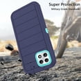 thumbnail image 4 of Asuwish Phone Case for T-Mobile Revvl 7 5G Hybrid Rugged Shockproof Hard Protective Drop Proof Full Body Heavy Duty Mobile Cell Cover Tmobile Revvl7 T Mobile Revel Tmo Revell Rebel Women Men Blue, 4 of 6