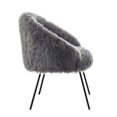 thumbnail image 4 of Inspired Home Elsa Chaise d'Appoint en Fausse Fourrure, Gris, 4 of 9