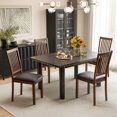 thumbnail image 4 of Costway Modern Dining Chair Set of 4 with Slanted High Backrest Wear-resistant PVC Leather, 4 of 9