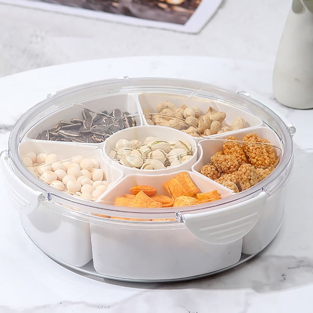 Classic Kitchen Accessories, Veggie Tray with Lid 4/6 Compartments