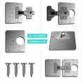 thumbnail image 4 of kurtrusly Hinge Repair Set Stainless Steel Door Hinge Plate Screws Kit, 2pc Hinge Plates, Hinge Plate Connector, 16pcs Screws, 4 of 9
