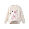 thumbnail image 1 of Chandail pour Bébé Fille Col Rond Manches Longues Imprimé Cœur Tricot Automne Hiver Chandail en Molleton Beige, 1 of 4